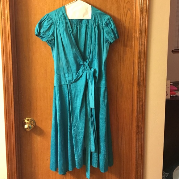 Turquoise blue Calypso wrap dress