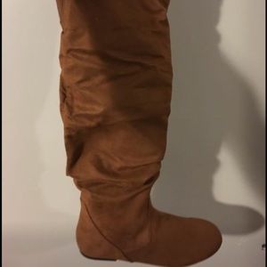 Brown over the knee boots