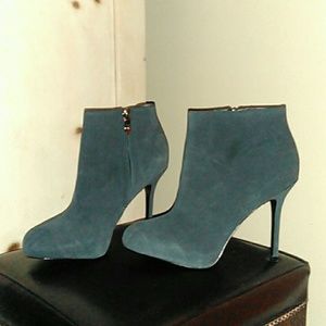 Gray suede ankle boots