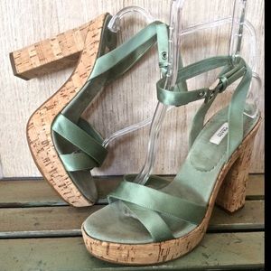 PRADA SAGE GREEN SATIN CRISS CROSS ANKLE SANDAL 11 PRADA SAGE GREEN SATIN CRISS CROSS ANKLE SANDAL 11