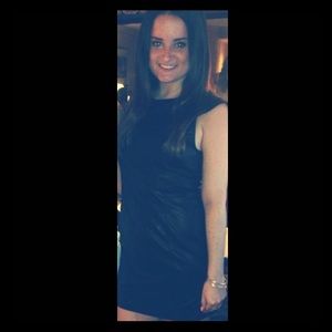 Black Faux Leather Dress