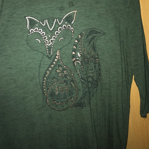 Long green fox tunic