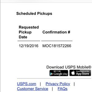 Package pickup confirmation 12/19