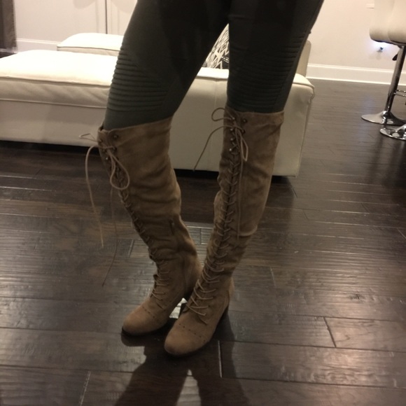 1 LEFT! Suede OTK Lace Up Boots - Picture 3 of 4