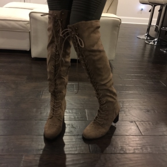 1 LEFT! Suede OTK Lace Up Boots - Picture 4 of 4