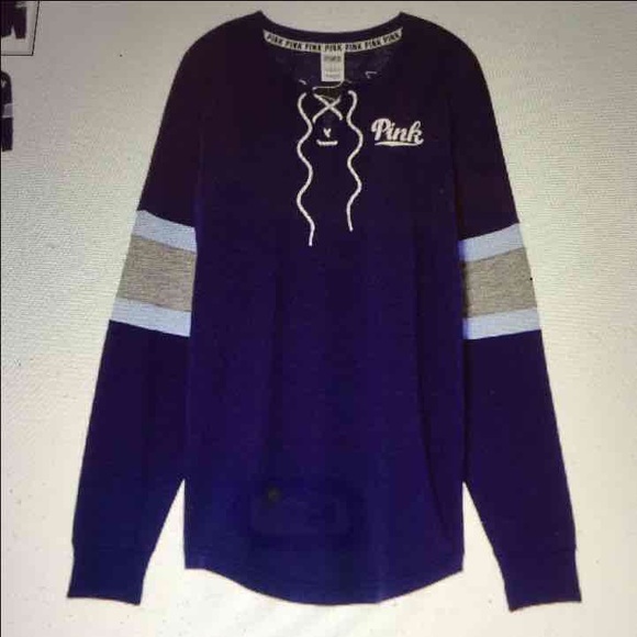 Victoria Secret NWOT purple lace up varsity