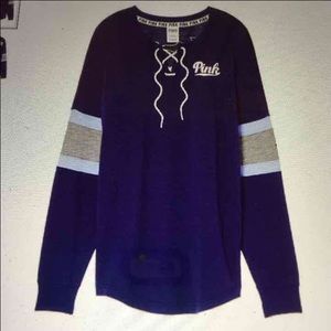 Victoria Secret NWOT purple lace up varsity