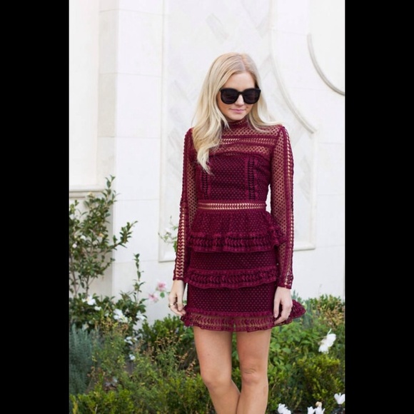 Self Portrait High Neck Lace Paneled Dress - Picture 4 of 4