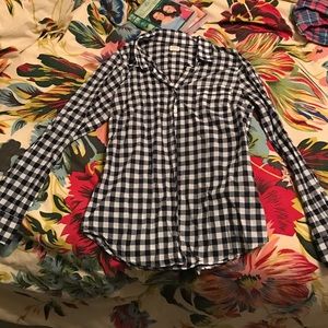 Navy gingham j. crew button down