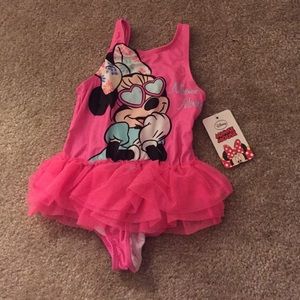 NWT Minnie Mouse Toddler One Piece Swimsuit