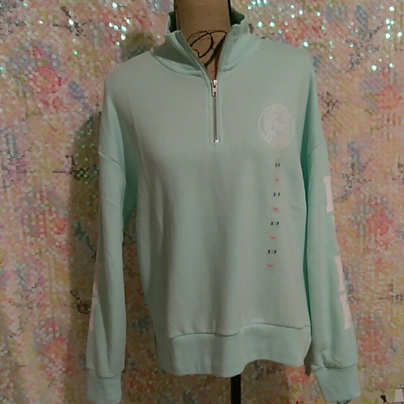 NWT PINK Perfect Quarter Zip Mock Pullover
