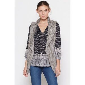 Joie grey rabbit fur vest