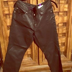 Leather-look black skinny Jeans