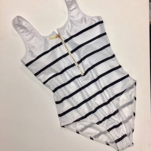 black and white swimming suite one piece sw194 - Picture 2 of 3