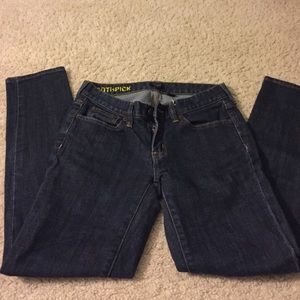J. Crew toothpick jeans size 25. Dark wash.