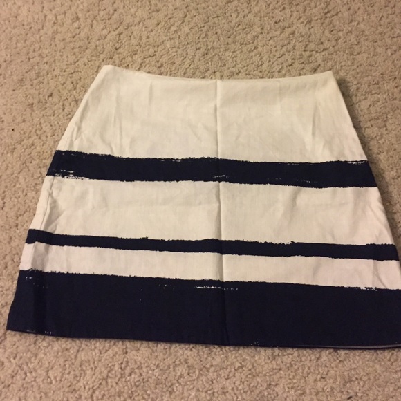 J. Crew navy and cream skirt