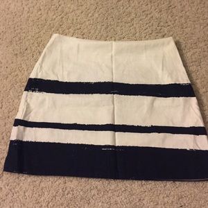 J. Crew navy and cream skirt