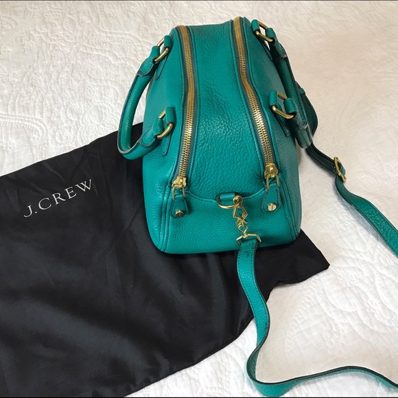 Turquoise J. Crew Biennial Medium Leather Satchel