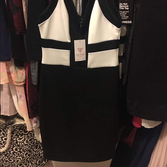Guess Black & White Bodycon Dress