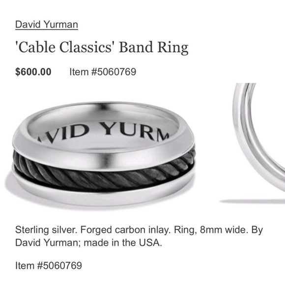 David Yurman Forged Carbon Band Ring - Picture 4 of 4