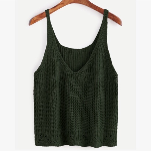 Dark Green V Neck Sweater Vest