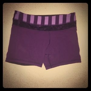 Lululemon Black/Purple reversible spandex shorts