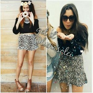 3/$30 LF XS & S Animal Print Leopard Mini Skirt