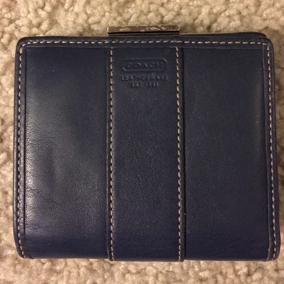 Coach blue leather wallet