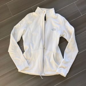 North face cream white zip up
