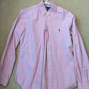 Polo Ralph Lauren small pink striped dress shirt