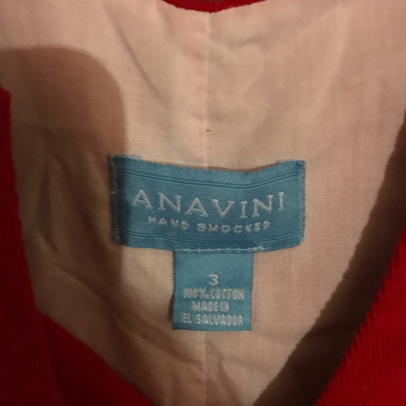 SIZE 3 ANAVINI HAND SMOCKED HOLIDAY LONGALLS - Picture 3 of 3