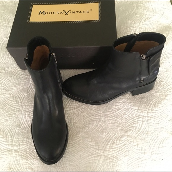 Modern Vintage Black Ankle Boots