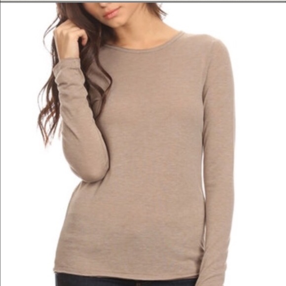 Taupe Round Neck Tee 💞 - Picture 2 of 2