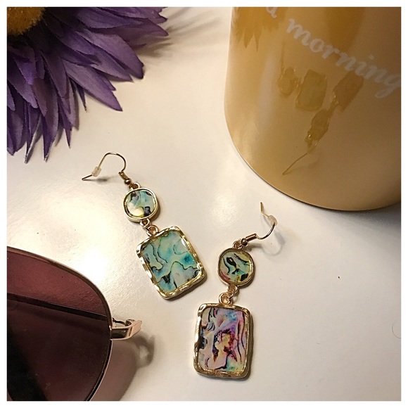 Watercolor Drop Earrings {NWOT} - Picture 3 of 4