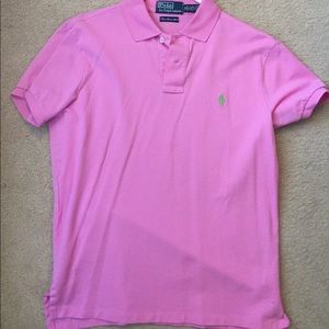 Medium pink Ralph Lauren polo shirt good condition