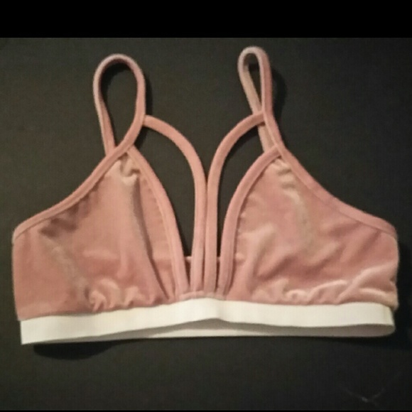 Nasty gal velvet Pink Bra sexy front straps