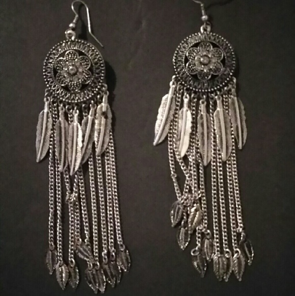 Dreamcatcher Feather drop Earrings