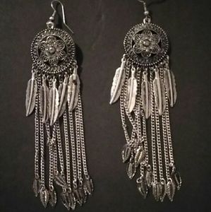 Dreamcatcher Feather drop Earrings