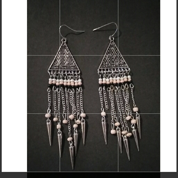 Urban Outfitters Beaded Long Pink Earrings