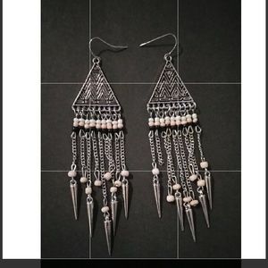 Urban Outfitters Beaded Long Pink Earrings