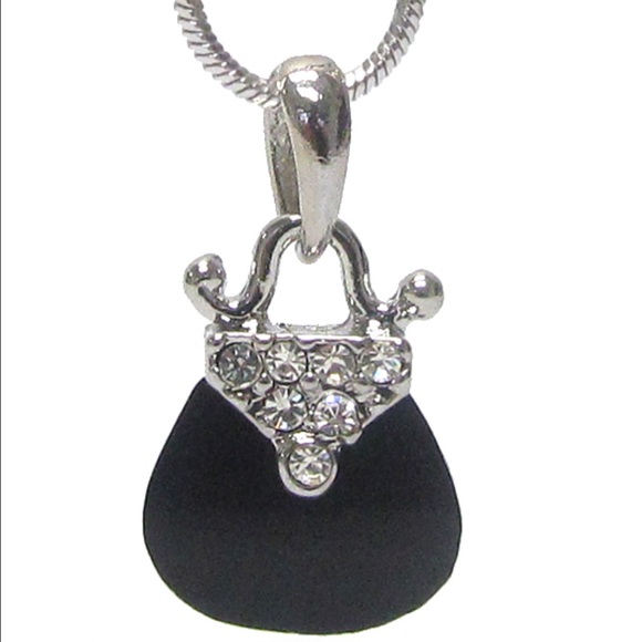 White Gold Plated Purse Necklace-131