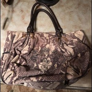 Snake pattern velvet material Juicy Couture purse