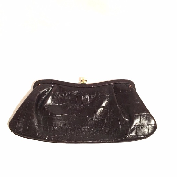 BANANA REPUBLIC Dark Brown Leather Clutch
