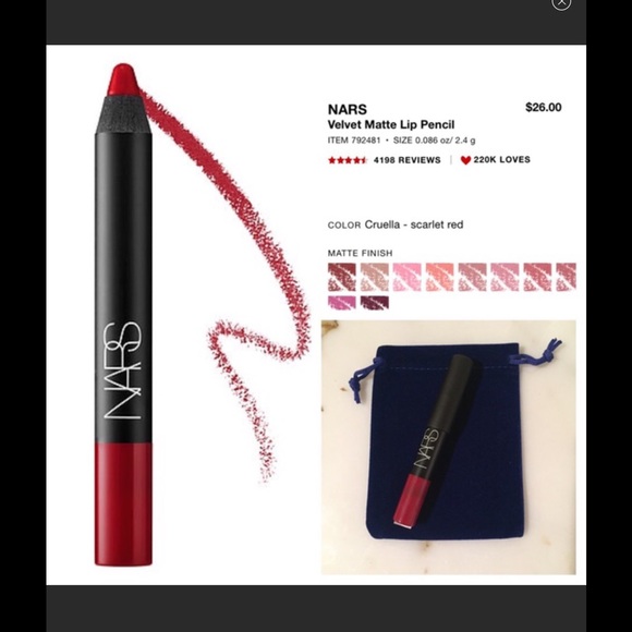 💄 🎉HP🎉NARS Velvet Matte Lip Pencil "Cruella" - Picture 5 of 7