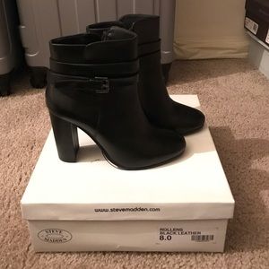 Steve Madden Rollens Black Leather