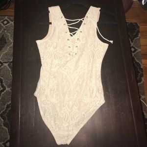 Kendal and Kylie lace up body suit