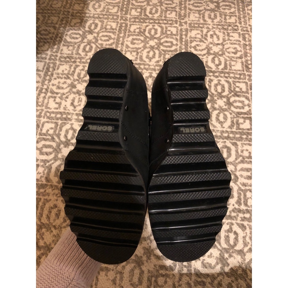LAST💕NWT💕Sorel Joan of Arctic Black Wedge Bootie - Picture 7 of 8