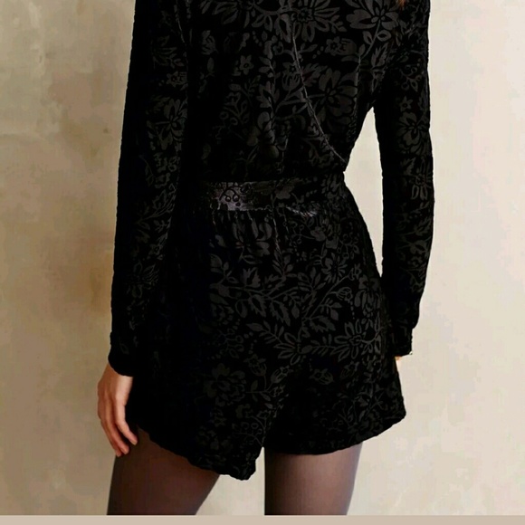 SOLD! Velvet Burnout Romper by Saylor, Medium - Picture 2 of 4