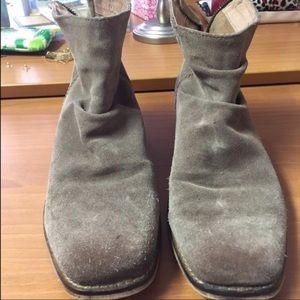 grey square toe booties