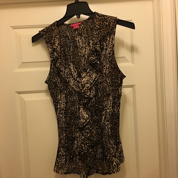 Animal Print Sheer Blouse